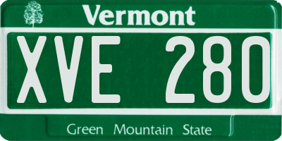 VT license plate XVE280