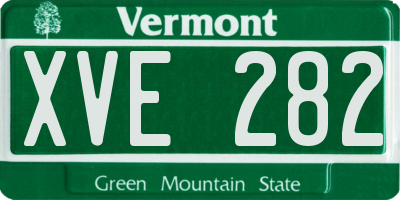VT license plate XVE282