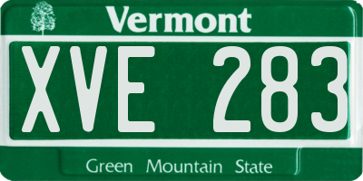 VT license plate XVE283