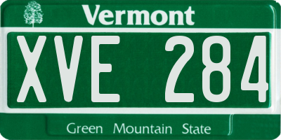 VT license plate XVE284