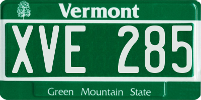 VT license plate XVE285