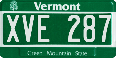 VT license plate XVE287