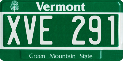 VT license plate XVE291