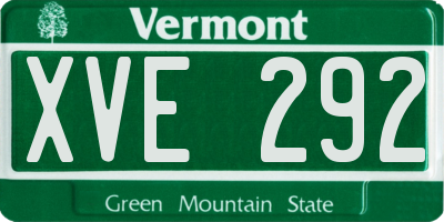 VT license plate XVE292