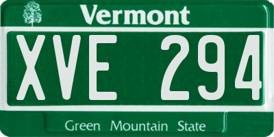 VT license plate XVE294