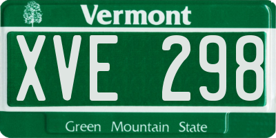 VT license plate XVE298