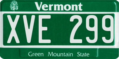 VT license plate XVE299