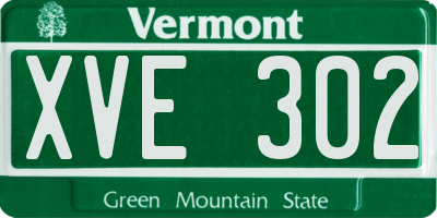 VT license plate XVE302