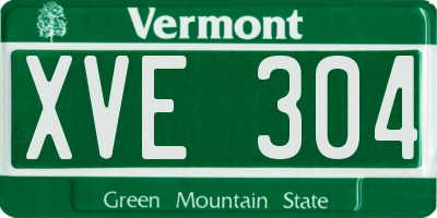 VT license plate XVE304