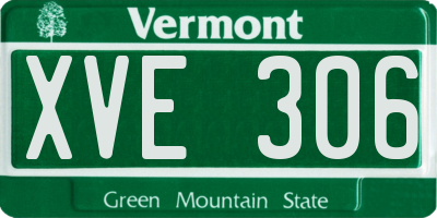 VT license plate XVE306