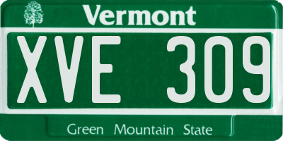 VT license plate XVE309