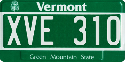 VT license plate XVE310