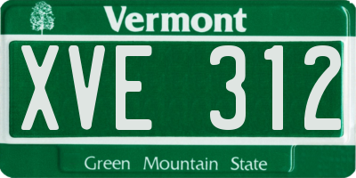 VT license plate XVE312