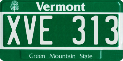 VT license plate XVE313