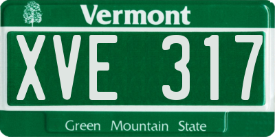 VT license plate XVE317