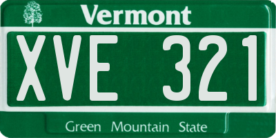 VT license plate XVE321