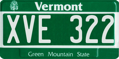 VT license plate XVE322