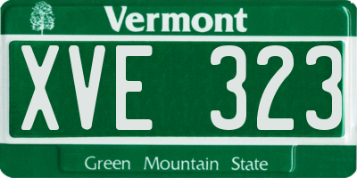 VT license plate XVE323