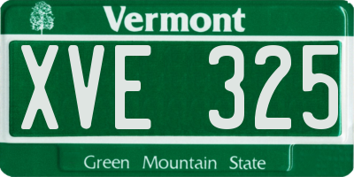 VT license plate XVE325