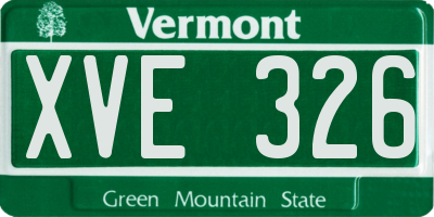 VT license plate XVE326