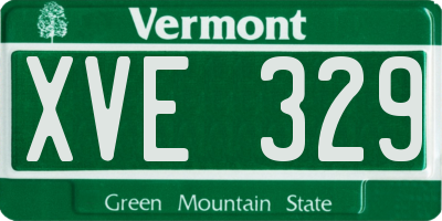 VT license plate XVE329