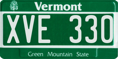 VT license plate XVE330