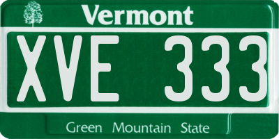 VT license plate XVE333