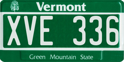 VT license plate XVE336