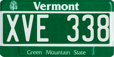 VT license plate XVE338