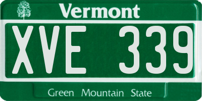 VT license plate XVE339