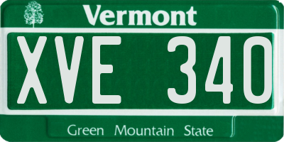 VT license plate XVE340