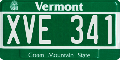 VT license plate XVE341