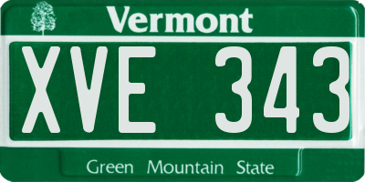 VT license plate XVE343