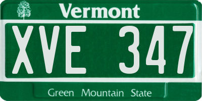 VT license plate XVE347