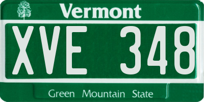 VT license plate XVE348