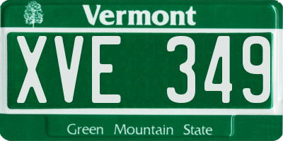 VT license plate XVE349