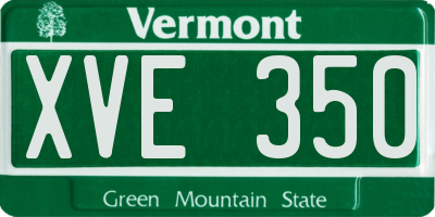 VT license plate XVE350