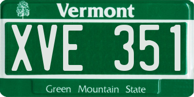 VT license plate XVE351