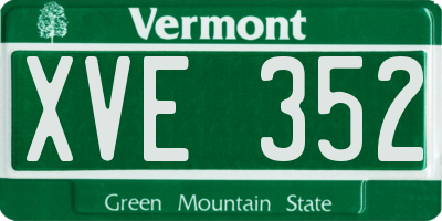 VT license plate XVE352