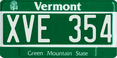 VT license plate XVE354