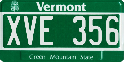 VT license plate XVE356