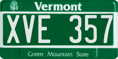 VT license plate XVE357