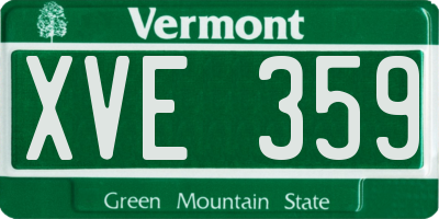 VT license plate XVE359