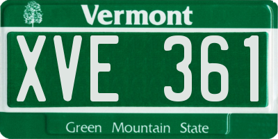 VT license plate XVE361