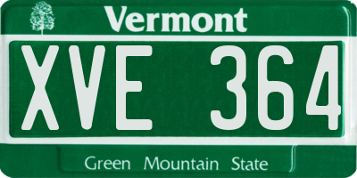 VT license plate XVE364