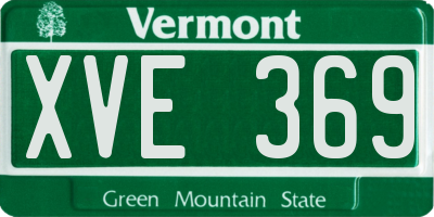 VT license plate XVE369
