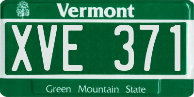 VT license plate XVE371