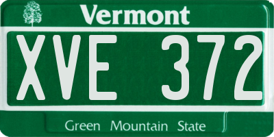 VT license plate XVE372