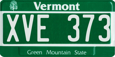 VT license plate XVE373
