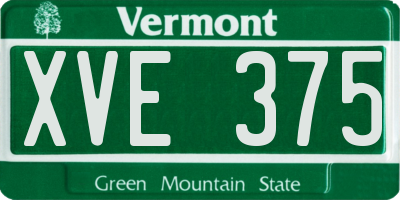VT license plate XVE375